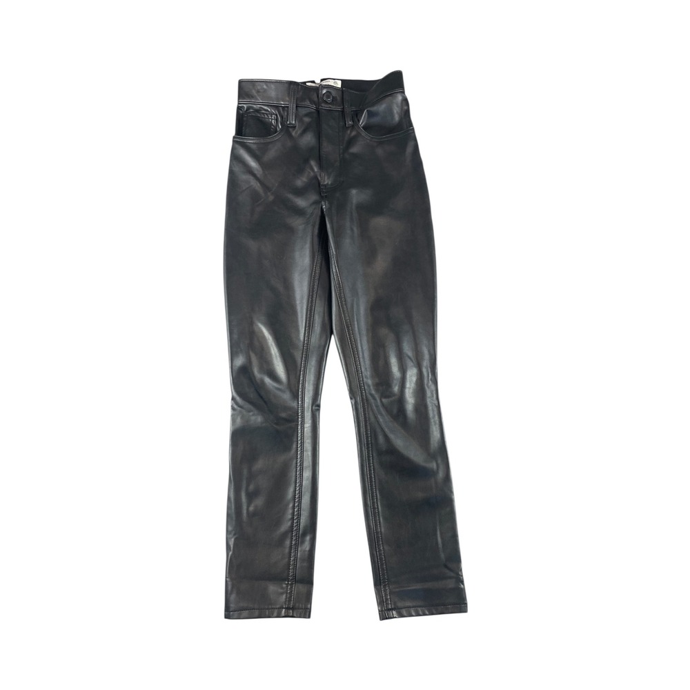 Abercrombie & Fitch The Skinny High Rise Vegan Leather Pants Black‎ 23 000s
